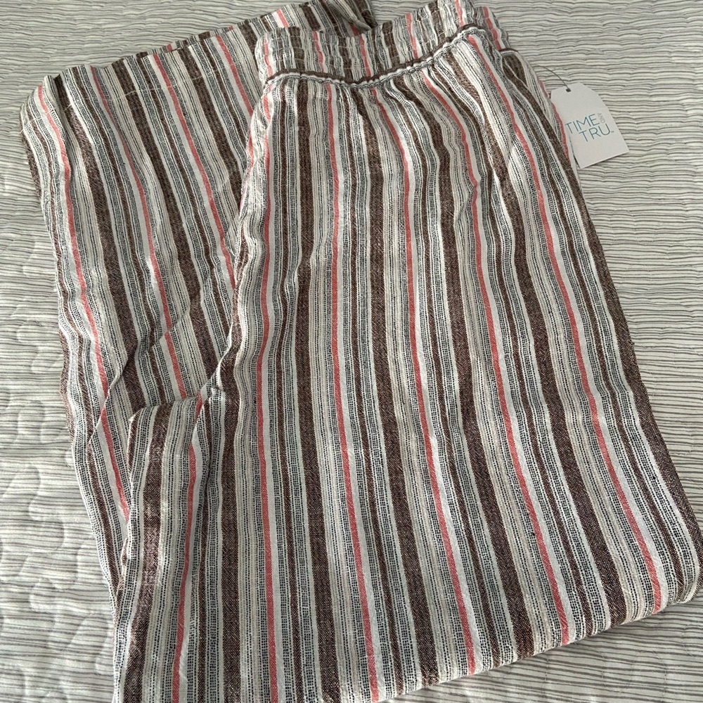 Wide Leg Linen Blend Pants